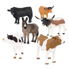 Terra by Battat – Farm Animal Set – Brinquedos realistas de Vaca, Brinquedos de Touro e Brinquedos animais para crianças 3+ (6 pc)
