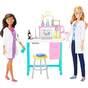 Barbie Science Lab Playset com 2 bonecas, bancada de laboratório e 10+