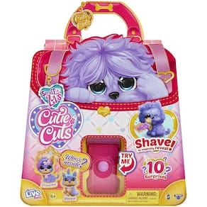 Pequenos animais de estimação s | Scruff-a-Luvs Cutie Cuts! Barbear, Revelar e Estilo, Pelúcia Resgate Animal de Estimação - Cachorrinho Roxo