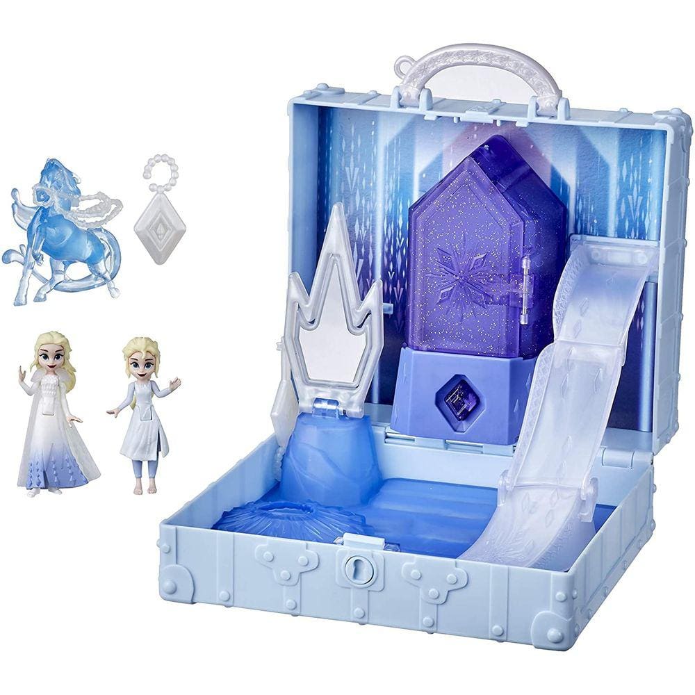 Disney`s Frozen 2 Pop Adventures Ahtohallan Adventures Pop-Up Playset with Handle, Incluindo 2 Bonecas Elsa, Brinquedo para Crianças