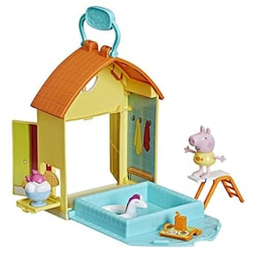 Peppa Pig Peppa`s Adventures Peppa`s Pool Playset Pré-Escolar Brinquedo, Inclui 1 Figura e 4 Acessórios, Idades 3 e Up