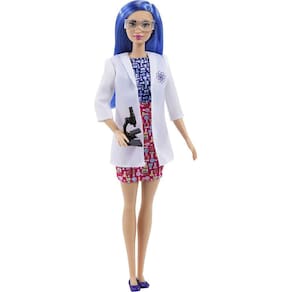 Barbie Cientista Azul 30cm + Acessório Microscópio