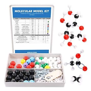 Kit modelo molecular Swpeet 125 Pcs para professor de modelo molecular inorgânico e orgânico e kit estudantil - 54 Átomos & 70 Links & 1 Ferramenta de