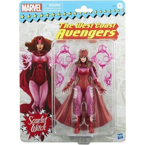 Marvel Legends Série Escarlate Feiticeira Feiticeira Retrô De 6 polegadas Brinquedo figura de ação de embalagem retrô, 4 acessórios