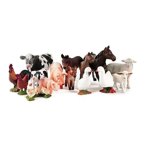 Estatuetas de Animais da Fazenda Boley - 15 Peças Playset de Pequenos Animais de Fazenda Realistas Variados para Crianças e Crianças