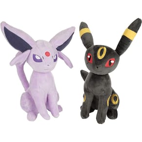 Pokemon Espeon e Umbreon Animais Recheados de Pelúcia, 2-Pack - 8" Cada - Idade 2+