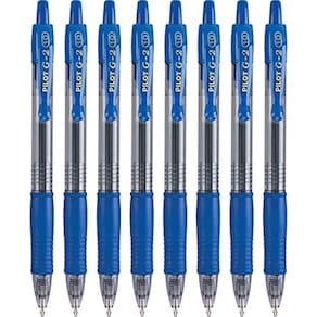 PILOT G2 Premium Recarregável & Retrátil Rolling Ball Gel Pens, Bold Point, Azul, 8-Pack (15319)