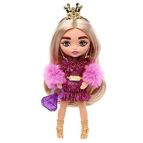 Boneca Extra Barbie Vestido Shimmer e Acessórios - Pelúcia Shrug