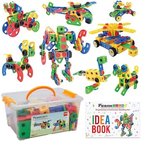 Blocos de Construção com 152 peças, STEM, Idea Book, Broca Elétrica e Mala de Transporte - +3 anos