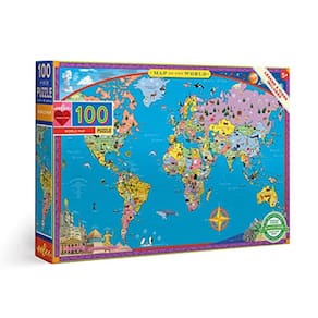 EeBoo World Map 100 Piece Puzzle