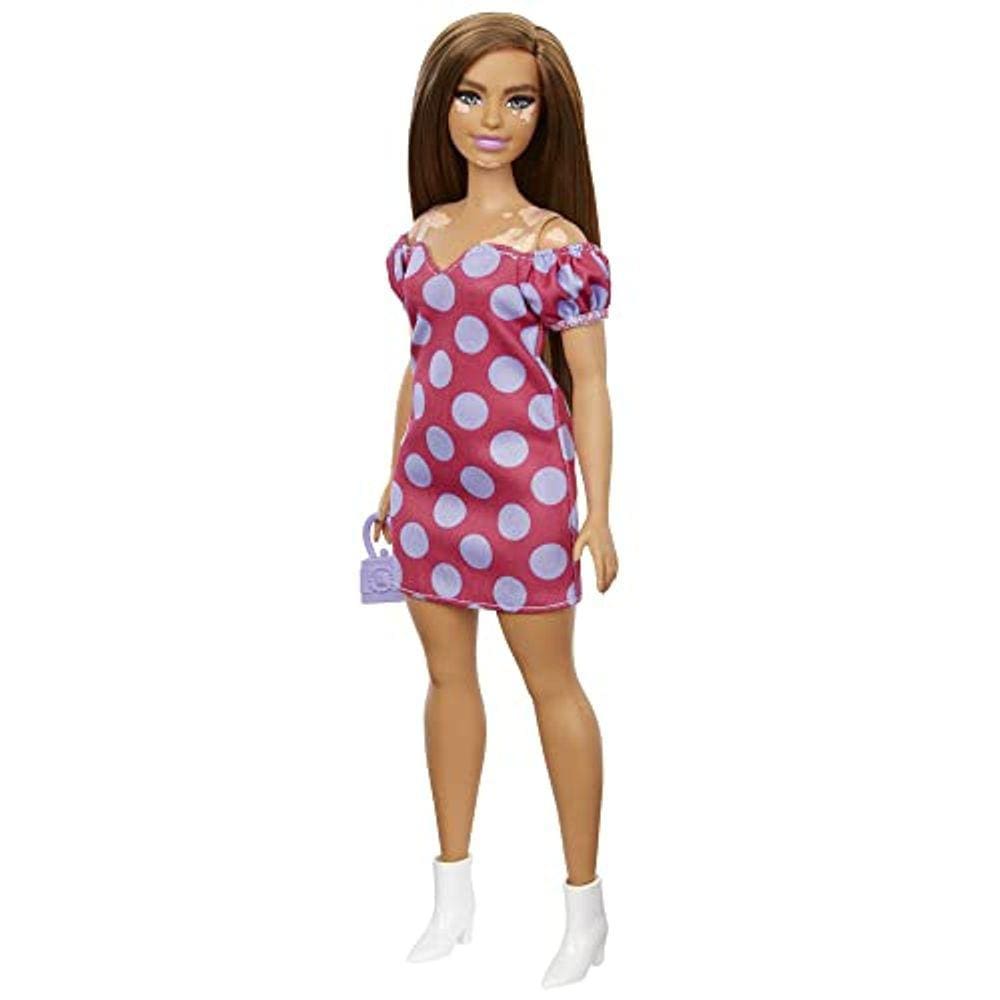 Boneca Barbie Fashionistas #171 com Vestido de Bolinhas, Brinquedo para Crianças de 3 a 8 Anos