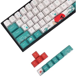 Keycaps 60% PBT perfil, modelo compatível, conjunto de 71 teclas, designs Coral Sea