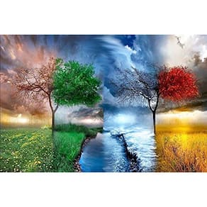 Quebra-cabeça adulto Clássico Jigsaw Quebra-cabeça 1000 Peças Quebra-Cabeça de Madeira DIY Estações Paisagem Árvore Moderna Casa Decoração Intelectual