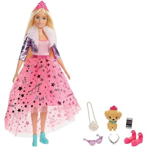 Boneca Barbie Aventura Princesa loira 30cm + acessórios - 3-7 anos