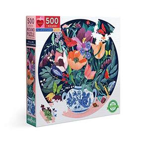 eeBoo Piece e Love Still Life with Flowers 500 peça redonda jigsaw puzzle