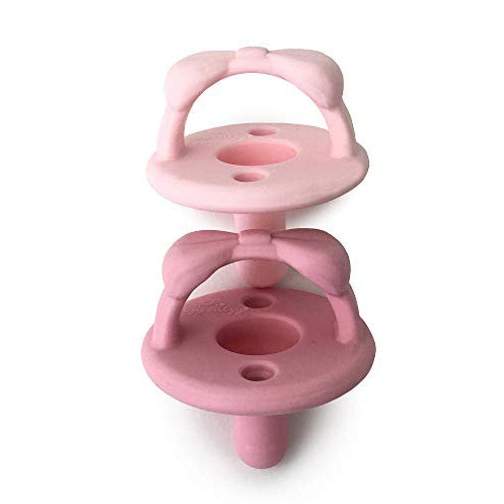Conjunto de 2 Chupetas de Silicone Sweetie Soother - Alça dobrável e orifícios de ar para segurança