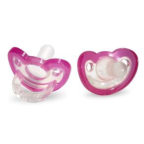 RaZbaby JollyPop Baby Pacifier Newborn, 0-3m, Pink, Pack of 2