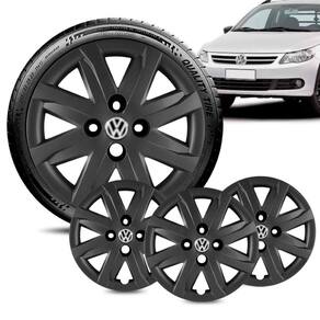 Jogo 4 Calota Volkswagen Saveiro G5 aro 14 Preta Brilhante