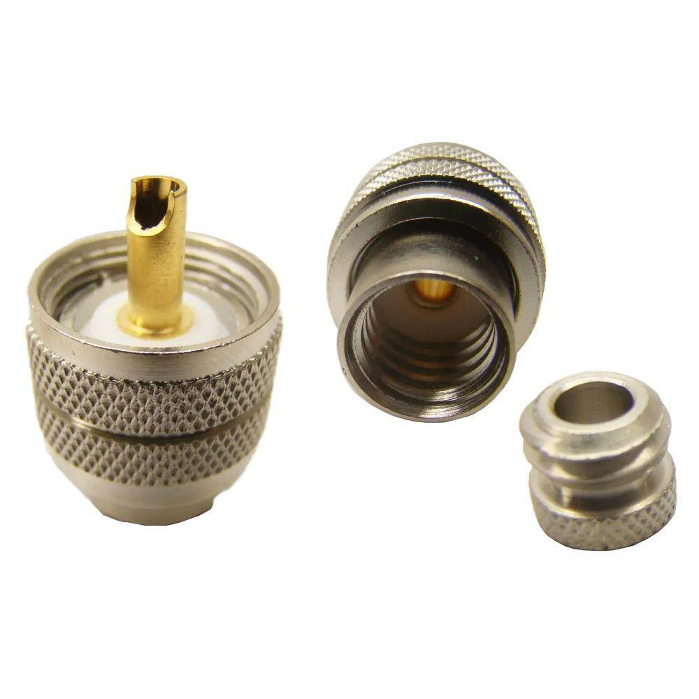 5 Conector Uhf Macho Mini Fixo com Redutor Rg58 Solda