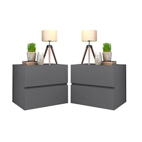 Par Mesa de cabeceira para quarto casal de parede cor cinza