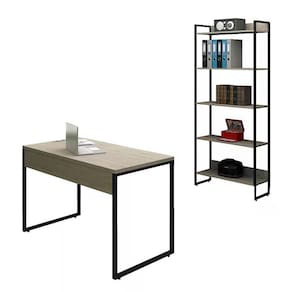 Kit Mesa de Escritório 120 com Estante 5 Prateleiras Office Industrial - PR Móveis