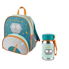 Skip Hop Robo Mochila e Garrafa em inox infantil Conjunto