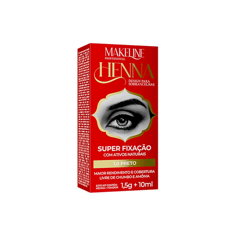 Henna Para Sobrancelhas Makeline 1,5g 1.0 Preto