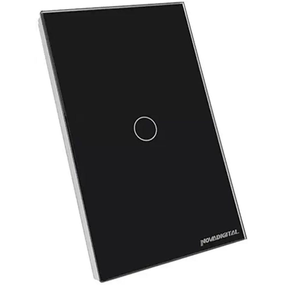 Interruptor smart touch Inteligente Wi-fi 1 tecla preto nova digital controle app compatível com alexa e google home