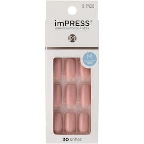 Unha Postiça Autocolante Impress Média Sea Breeze 30UN Kiss