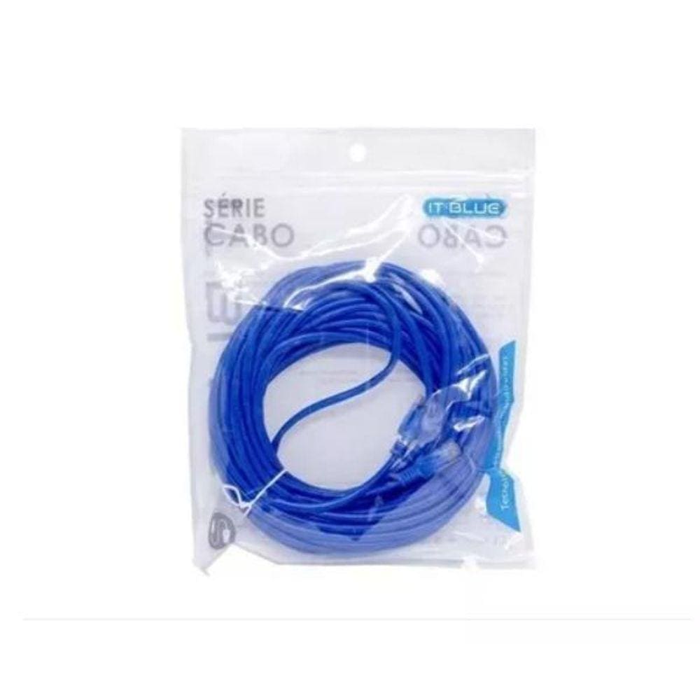 Cabo De Rede Rj45 20m Ethernet Lan Rj45 Cat5e Azul 20 Metros