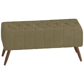 Puff Puf Para Sala 100 cm Pes Madeira Trit Veludo SL 945 Peer
