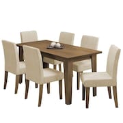 Conjunto de Mesa Sala de Jantar Miami com 6 Cadeiras Trieste Suede 1,60m Cedro / Areia Dobuê