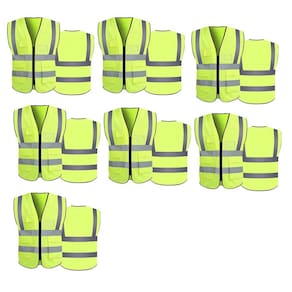 Colete Refletivo Sinalizador EPI Kit 7 Unidades Segurança Trabalho Blusao Fluorescente Obra Sinalizaçao Fiscalizaçao