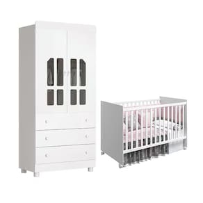 Quarto Infantil com Guarda Roupa 2 Portas Katatau e Berço Tico - Reller Móveis