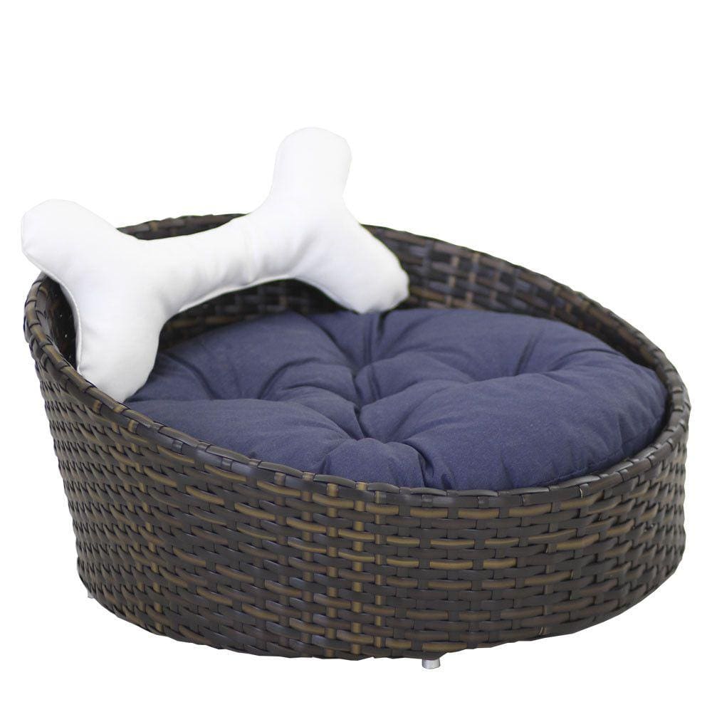 Cama Pet Chaise Redonda Fibra Sintética Alumínio Cão e Gato Trama