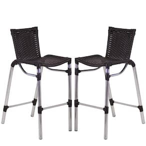 Kit 2 Banquetas Alumínio Fortaleza Alta Para Balcão Cozinha Bar Trama