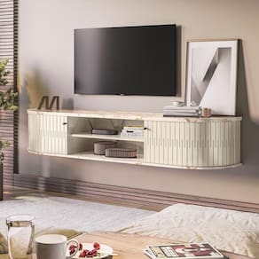 Painel Suspenso Algarve para TV até 75 polegadas- Calacata/Off White - Madetec