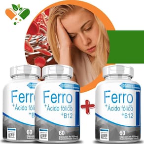 Ferro - B9 - B12 Compre 2 Leve 3 60 Cápsulas