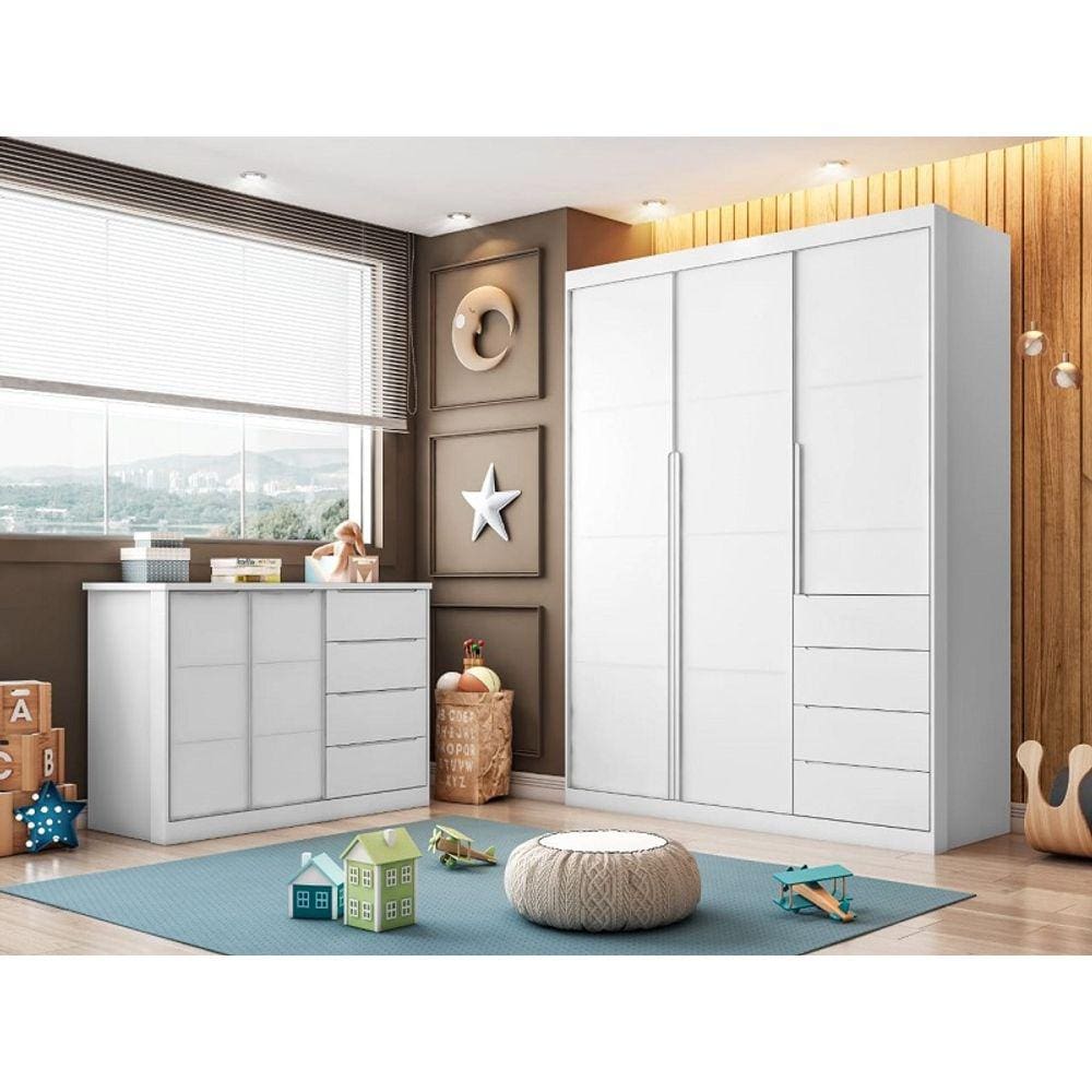 Jogo de quarto completo Pérola Branco - Phoenix Baby