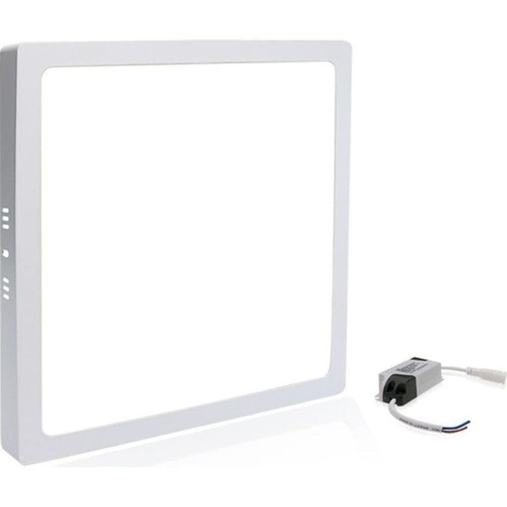Luminária Led Plafon Branco Quadrado Sobrepor Luz Branco Frio 24w 6500k Sala Quarto Cozinha Escritório Loja Banheiro