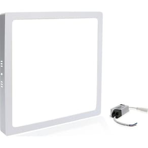 Luminária Led Plafon Branco Quadrado Sobrepor Luz Branco Frio 24w 6500k Sala Quarto Cozinha Escritório Loja Banheiro