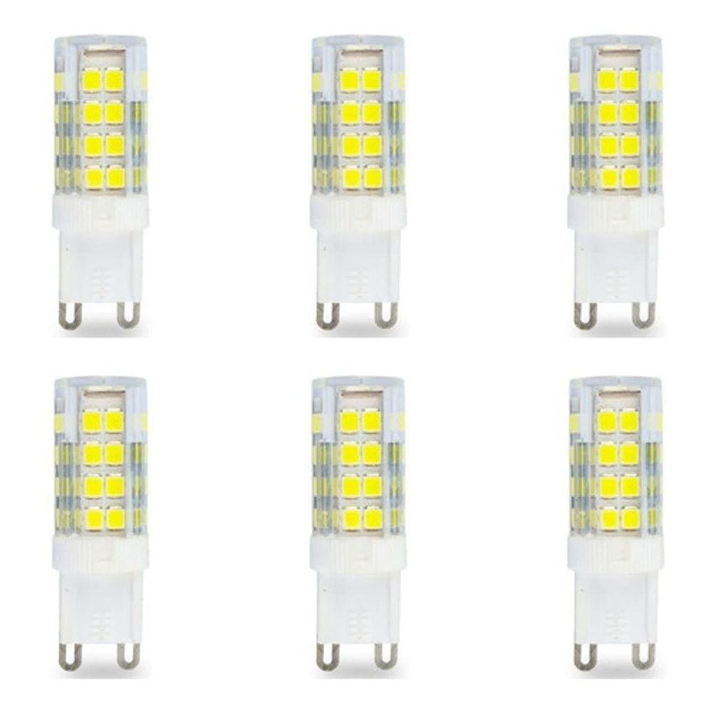 Kit 6x Lâmpada Halopin Bipino Led g9 5w Bivolt Lustres Arandela Abajur Pendente Armário Luminária de Parede