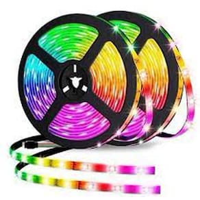 Fita perfil LED Cordão 5050 5 metros 12V sobrepor IP65 72W RGB Colorida  Azul Amarelo Branco Verde Vermelho