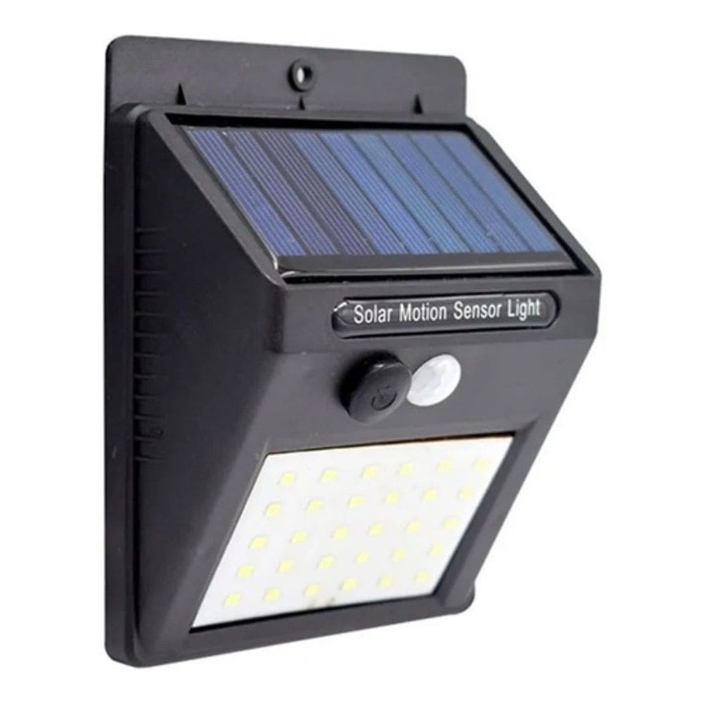 Luminária Luz Solar 4w Branco Quente Amarela Externa Automática Arandela Muro Parede Jardim Acende Noite Sensor Presença