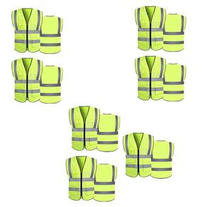 Colete Sinalizador EPI Refletivo Kit 7 Unidades Segurança Trabalho Blusao Fluorescente Obra Proteçao Fiscalizaçao