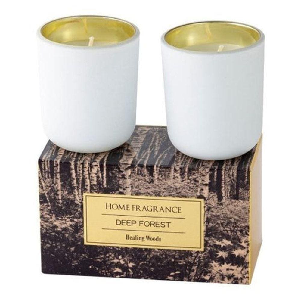 Kit 2 Velas Decorativas Aromatizadas Copo Vidro Fosco Branco