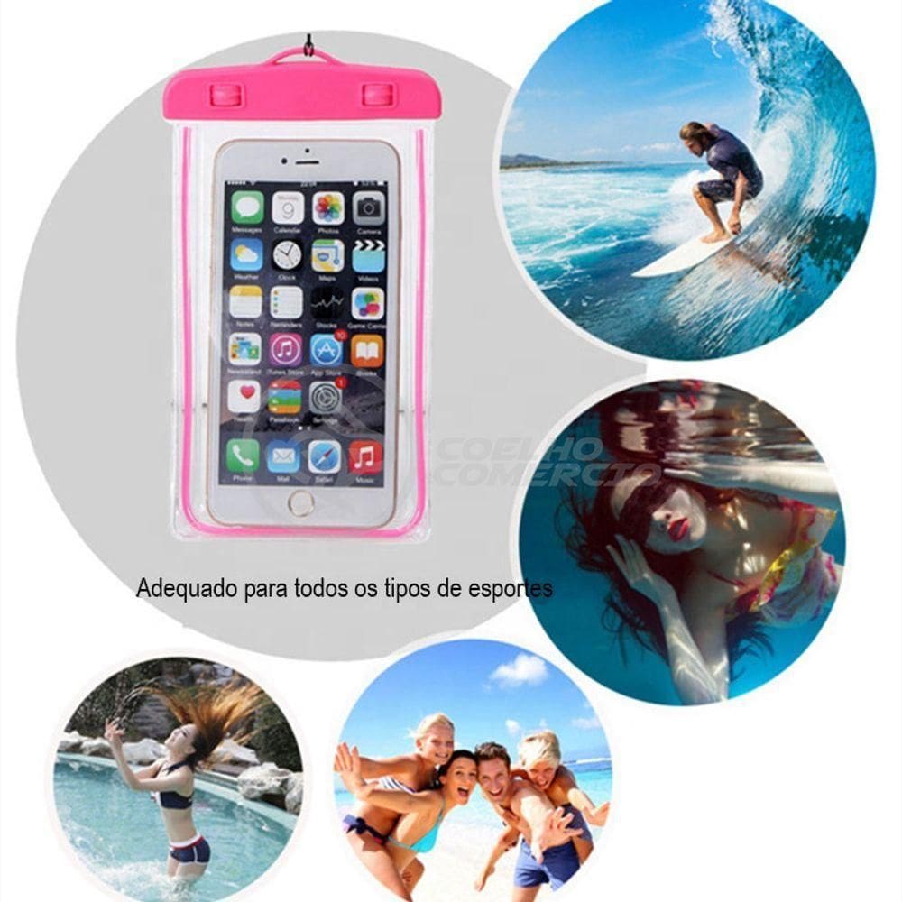 Capa Bolsa A Prova Dágua Impermeável Universal Para Rosa