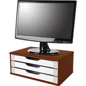 Suporte Monitor Gaveteiro Organizador Escritório 3 Gavetas Madeira MDF Documentos A5, A4 e Oficio