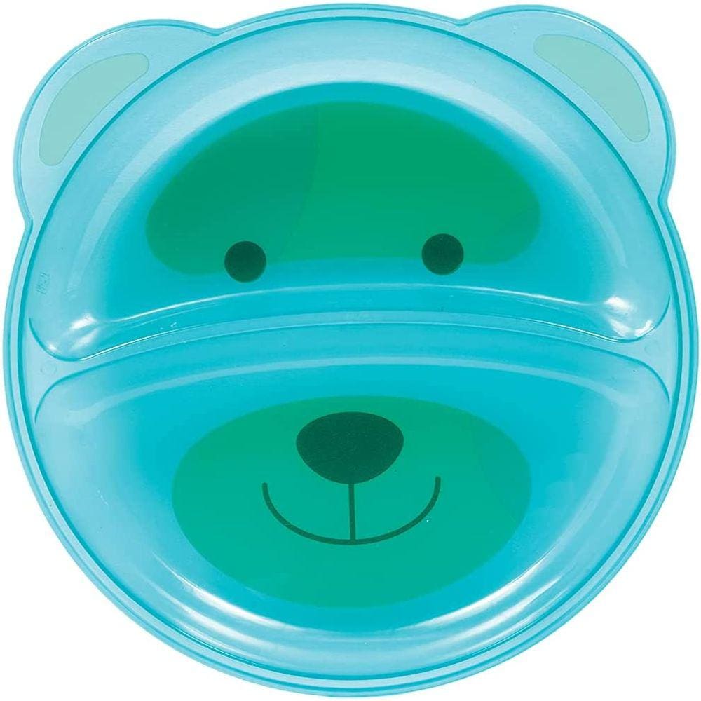 Prato Ursinho com Divisórias Azul - Buba