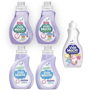 Kit Vida Macia: 2Un Lava Roupas 500Ml + 2 Un Amaciante